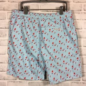 Public Art Swim Shorts Green Size S Drawstring Liner Elastic Popsicle Print NWT